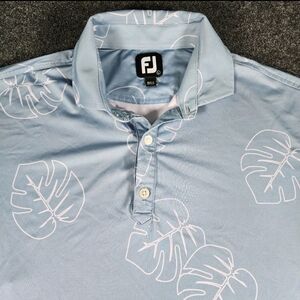 FootJoy Blue‎ Monstera Print Polo Shirt